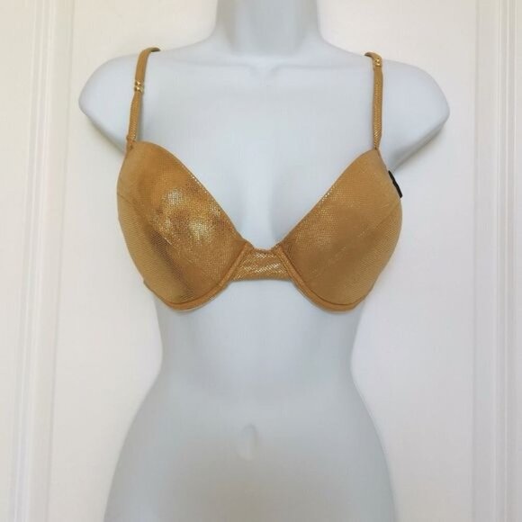 Nwt gold lame bikini two piece bathing suit swimsuit size 14 C cup - Picture 3 of 10